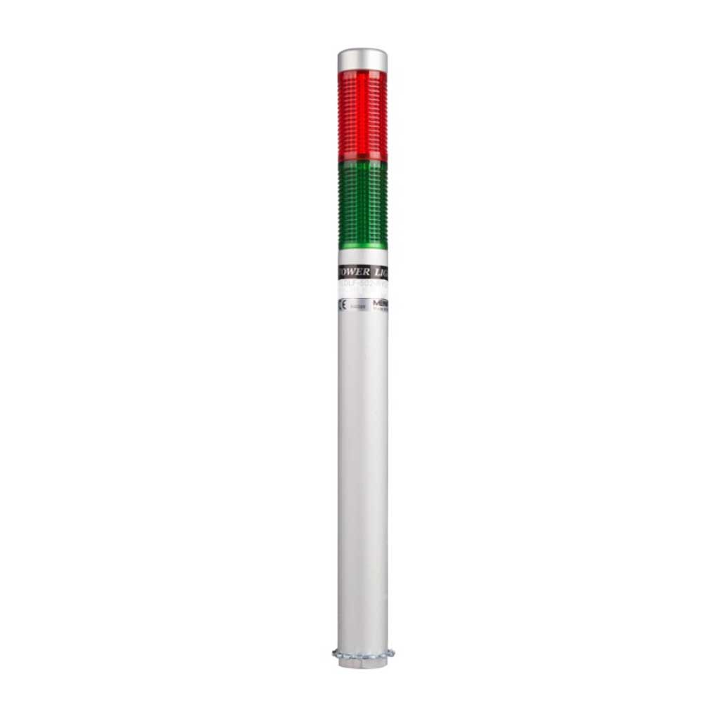PLDL-202-RG — TORRETA IND CON LED 25mm 24VCA/CD ROJO/VERDE POSTE 150mm