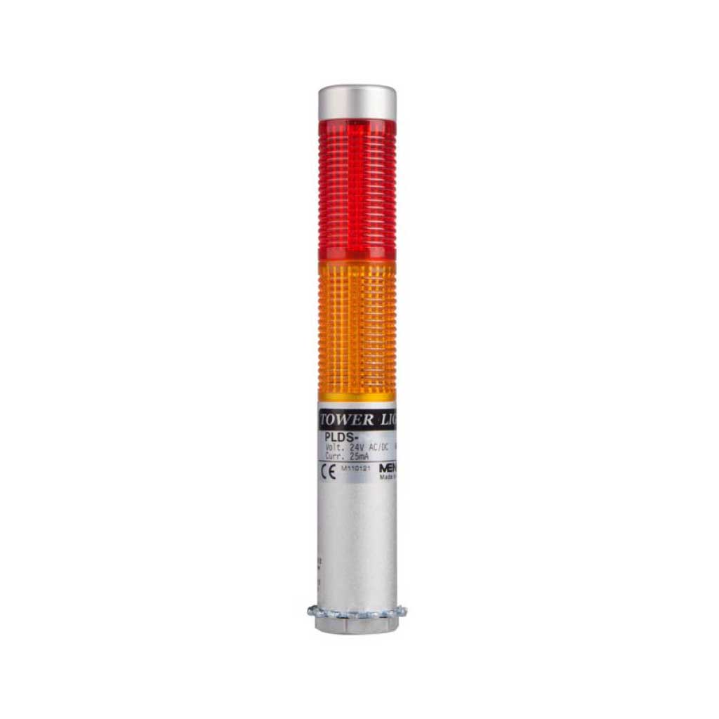 PLDSF-202-RY — TORRETA IND CON LED 25mm FLASH 24VCA/CD ROJO/AMARILLO POSTE 65mm