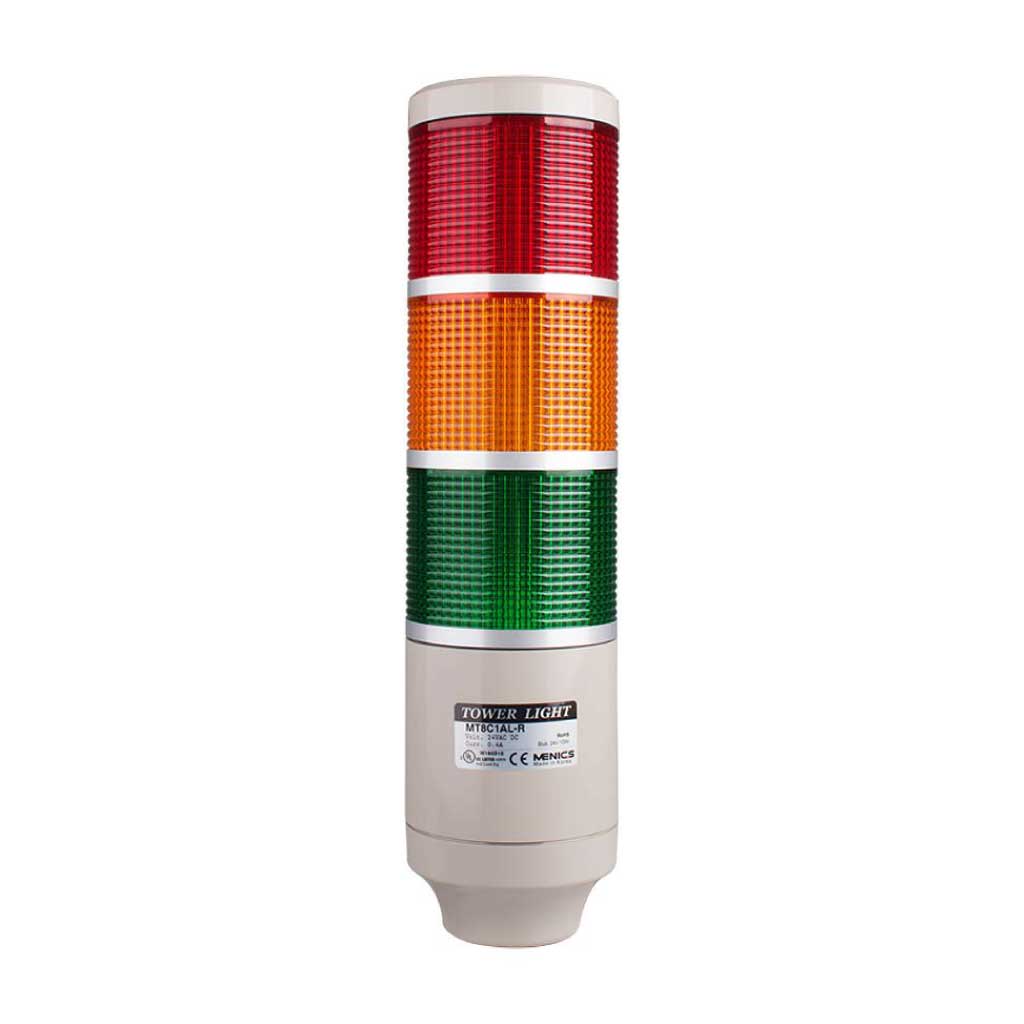 MT8C3AL-3 — TORRETA INDUSTRIAL 24VCA/CD 3 COLORES 85mm CON FLASH