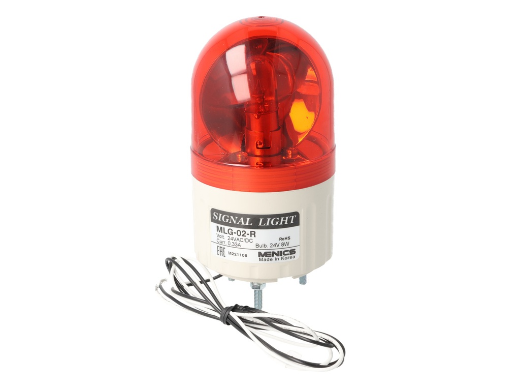 MLG-24R — FAROLA REVOLVENTE 66MM ROJA 24VCD