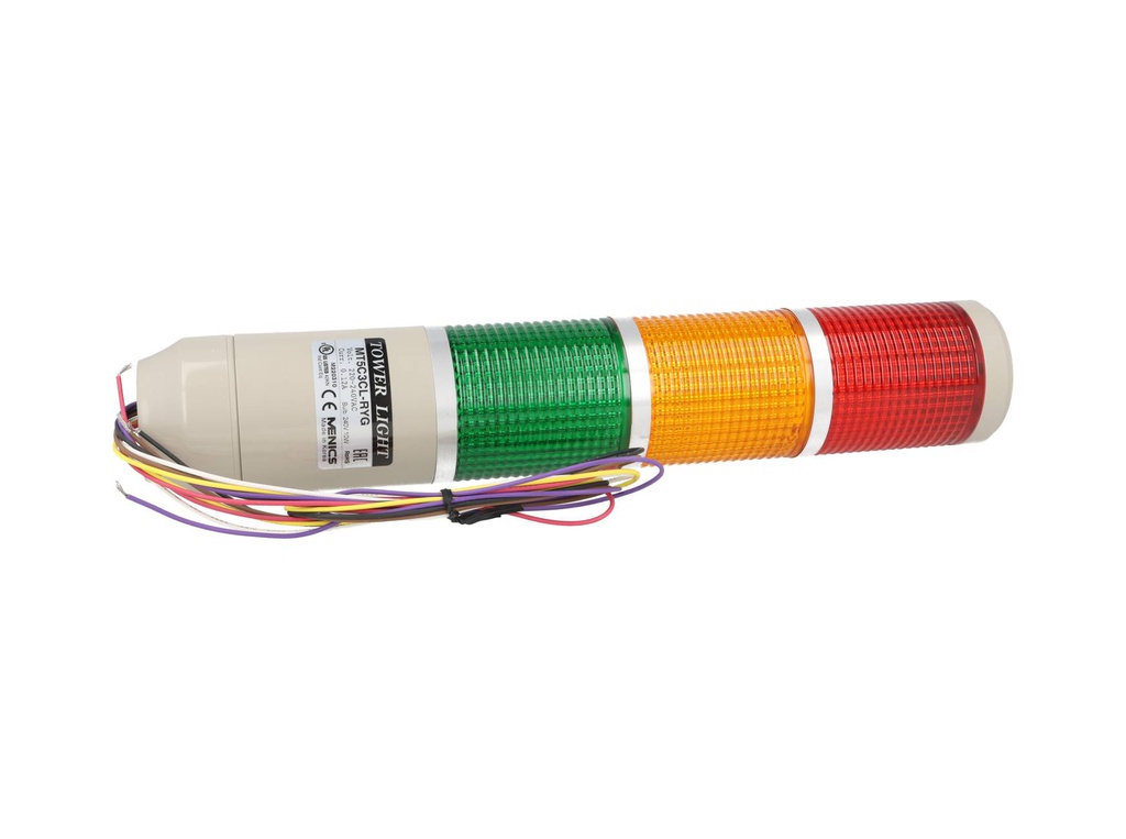MT5C3CL-3 — TORRETA INDUSTRIAL 220VCA 3 COLORES 56mmCON FLASH