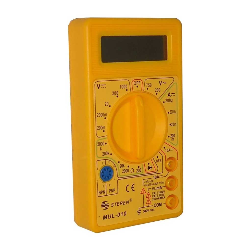 MUL-010 - MULTIMETRO DIGITAL ECONOMICO COLOR AMARI