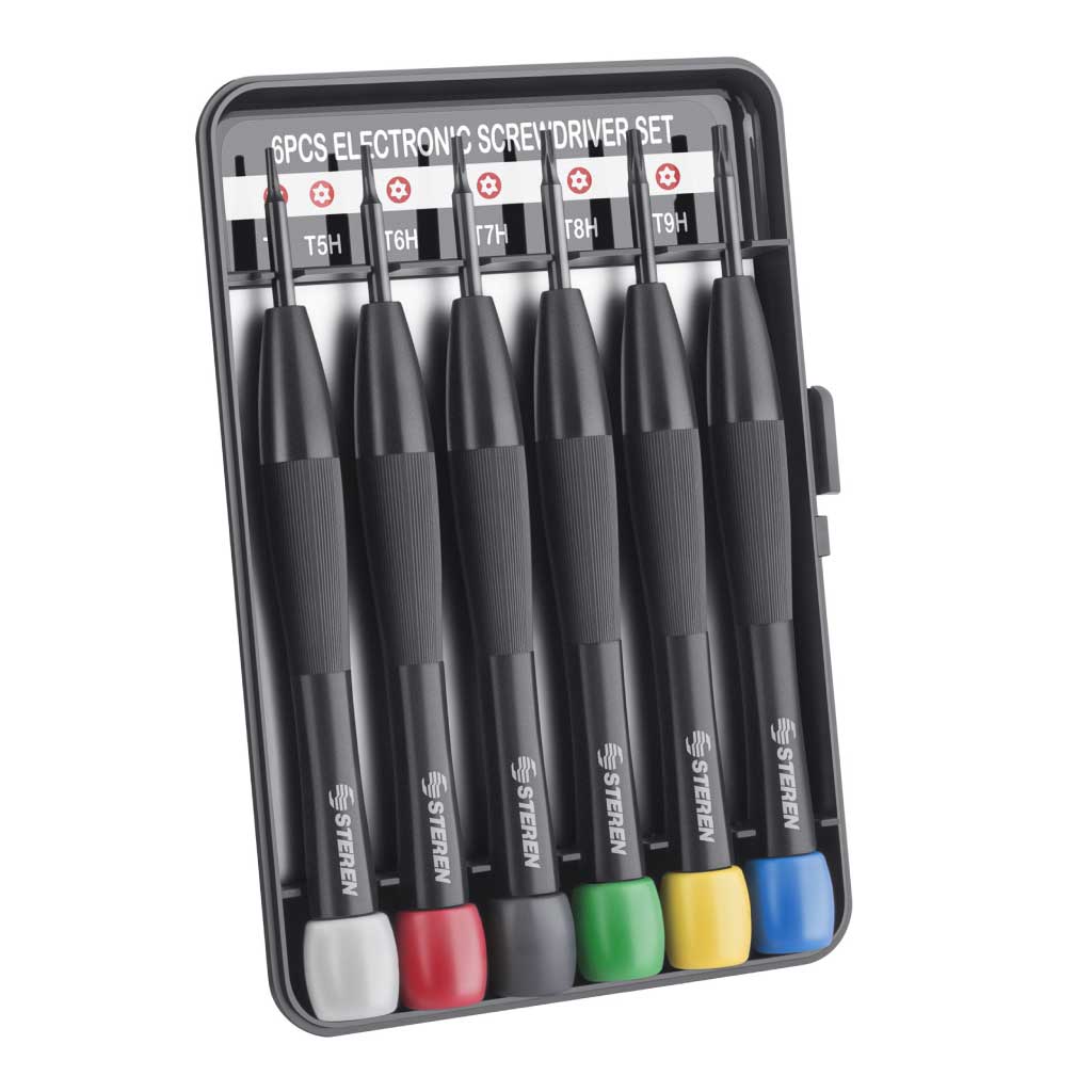 HER-112 — JUEGO DE 6 DESARMADORES CORTOS TIPO TORXESTRELLA