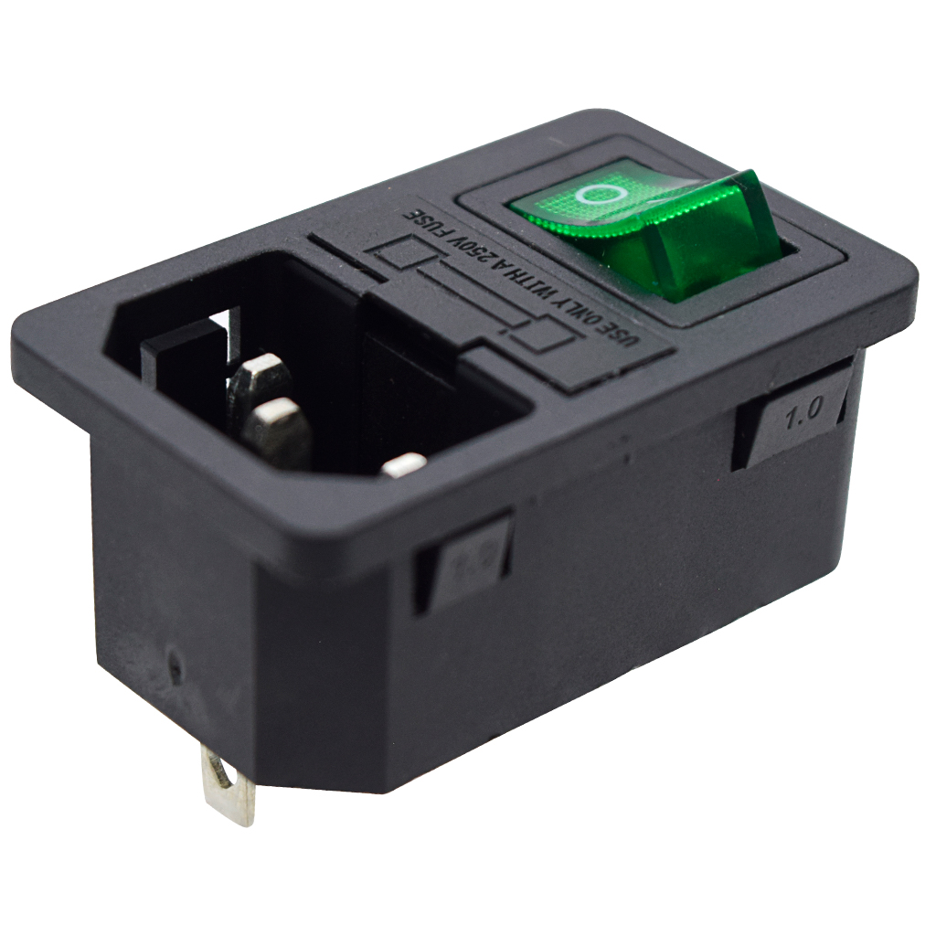 TP-CF-G — INTERRUPTOR CON FUSIBLE Y CONECTOR PARA GABINETE, 125VCA/10AMP.COLOR VERDE