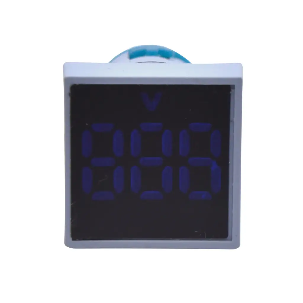 TP-V52 — VOLTIMETRO DIGITAL 3 DIGITOS 12-500VCA22mm (CUADRADO) AZUL