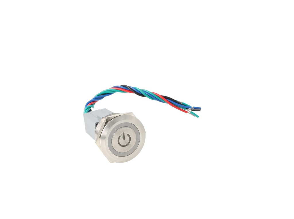TP-ML30-PR24 — INTERRUPTOR METALICO 30mm 24V ON-OFFCON SIMBOLO DE ON OFF