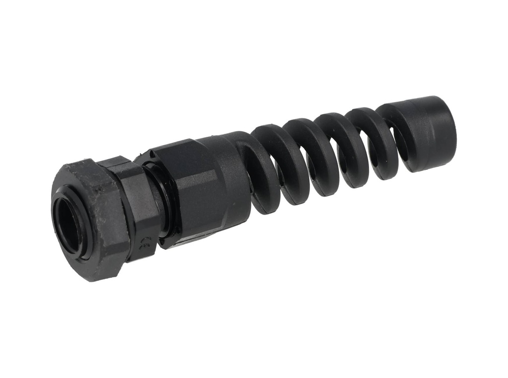 CGE-PG7 — CONECTOR GLAND. NEGRO CON ESPIRAL PG7 INCLUYE TUERCA, BARRENO 1/2 