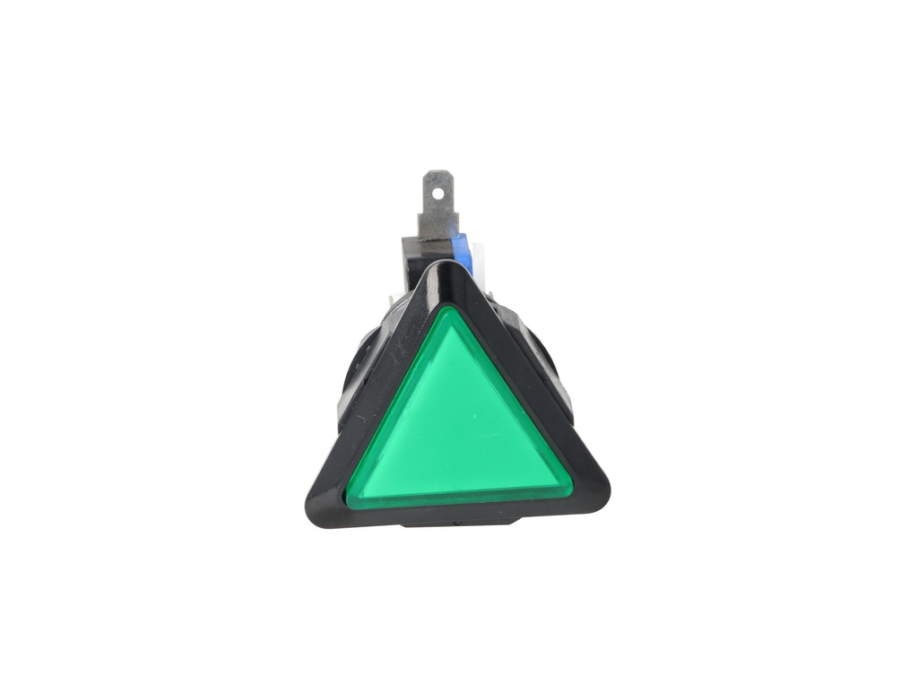 TP-TSG — SWITCH TRIANGULAR VERDE 39 X39 X 39LED 12/5VCD, CON MICROSWITCH INTERCAMBIABLE.