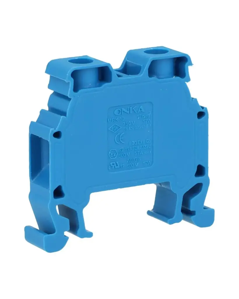BORNERA ATORNILLABLE 10MM/6AWG 57A 750VCA, COLOR AZUL