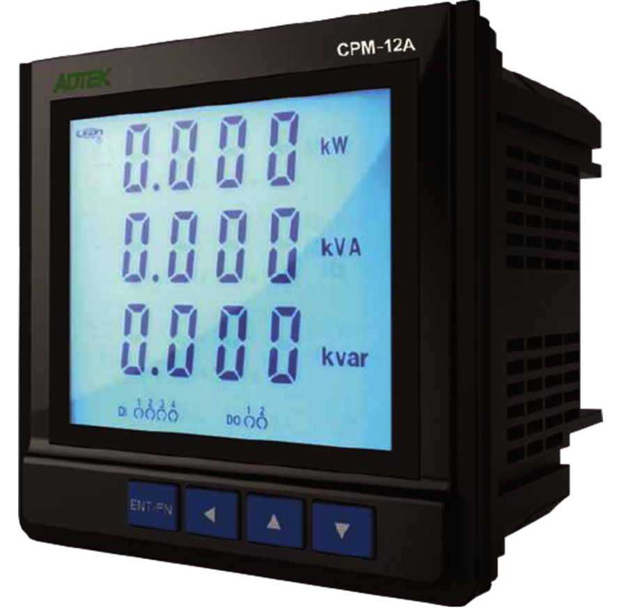 CPM12-A5P-M — MEDIDOR DE POTENCIA LCD, 96x96 MM, RS485