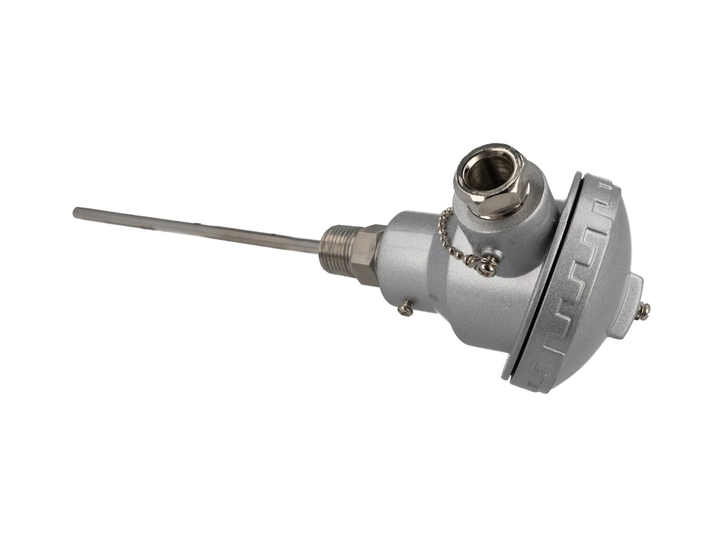 TPCM-J-6 — TERMOPAR COMPACTO TIPO J 1/4 DIAM X 6  D, E U, 1/2 NPT A PROCESO, CABEZA DE ALUMINIO Y BLOCK  CERAMICO DE CONEXIONES