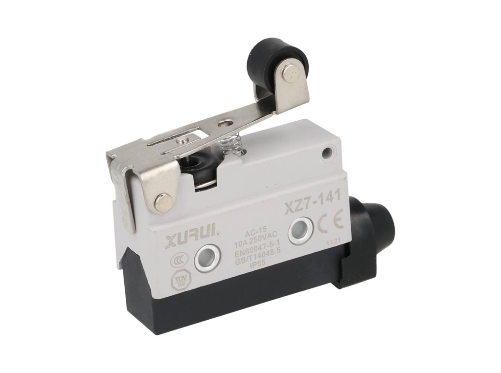 XZ7-141 — MICROSWITCH MINIATURA PALANCA CORTA, ROLDANA PLASTICA, 1NA+ INC 10A 250V