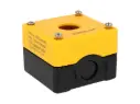 4004A10 — BOTONERA 1 OPERADOR TERMOPLÁSTICO 73X73X50MM AMARILLO/NEGRO