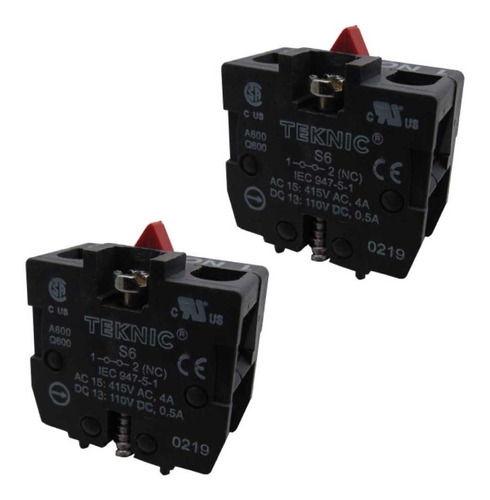 Contacto Nc Para Botoneria 22mm Montaje Base Ip65 Pack 2pza