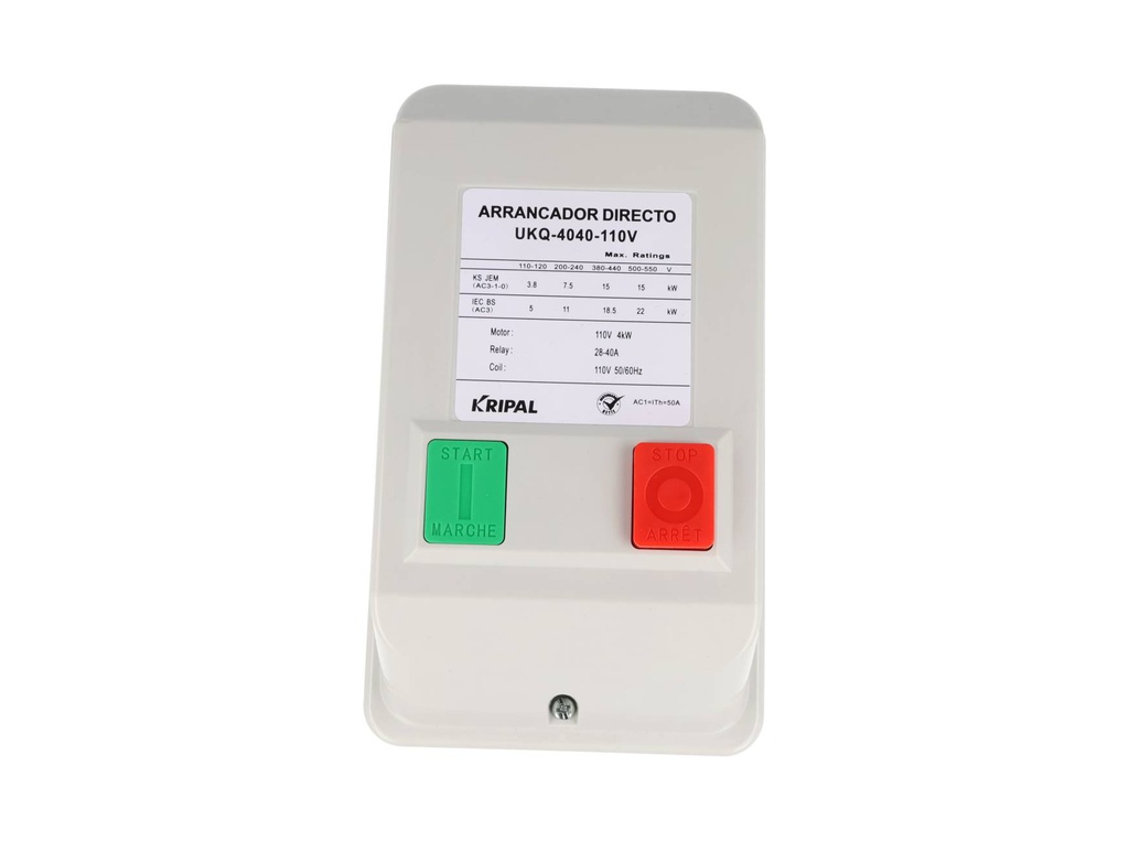 UKQ-4040-110V — ARRANCADOR MAGNÉTICO 28-40A CON CONTACTOR 40A BOBINA 110VCA