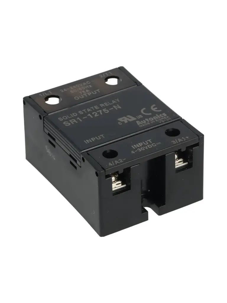 SR1-1275-N — RELEVADOR ESTADO SOLIDO 24-240VCA ENTRADA 4-30VCD 75A CRUCE EN CERO, MONTAJE DISIPADOR O PANEL