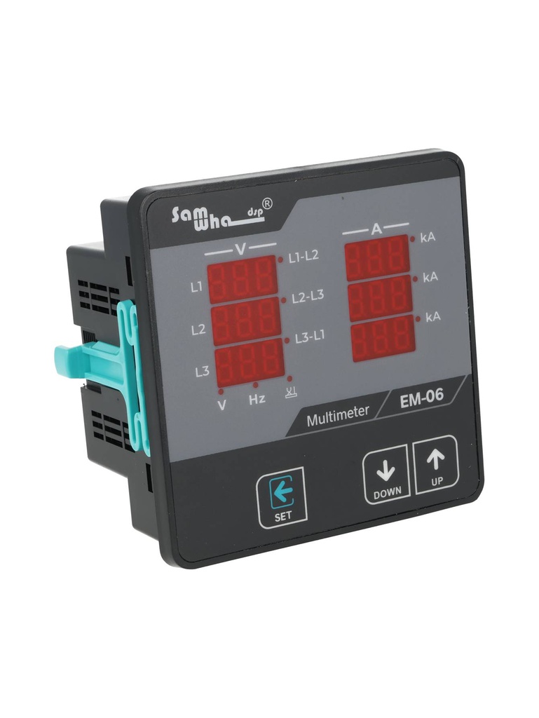 TP-TM-100 — MEDIDOR TRIFÁSICO 100A PARA TABLERO 1-500VCA INCLUYE DONAS (100MA-5A) ALIMENTACIÓN 85/240VCA 96X96MM