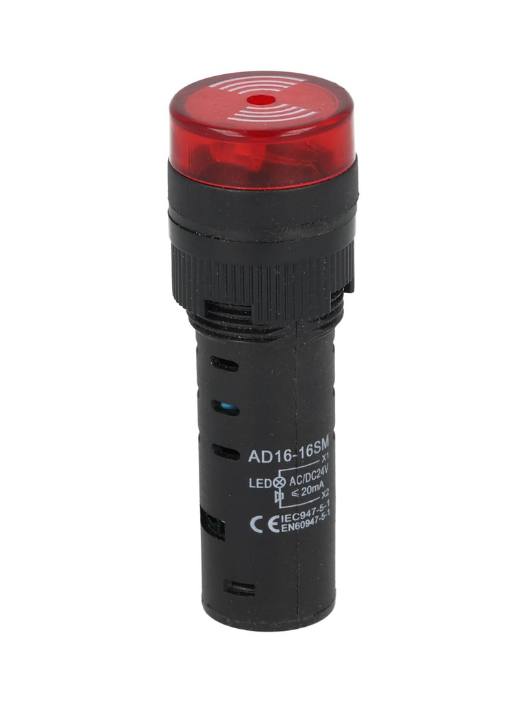 BLIR16R-12/24V — BUZZER INTERMITENTE 16MM ROJO 12-24V 85DB &quot;NO SON A PUEBA DE EXPLOSIÓN!