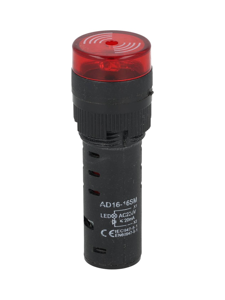 BLIR16R-110/220V  — BUZZER INTERMITENTE ROJO 16MM 220VCA, 85DB, 50/60Hz