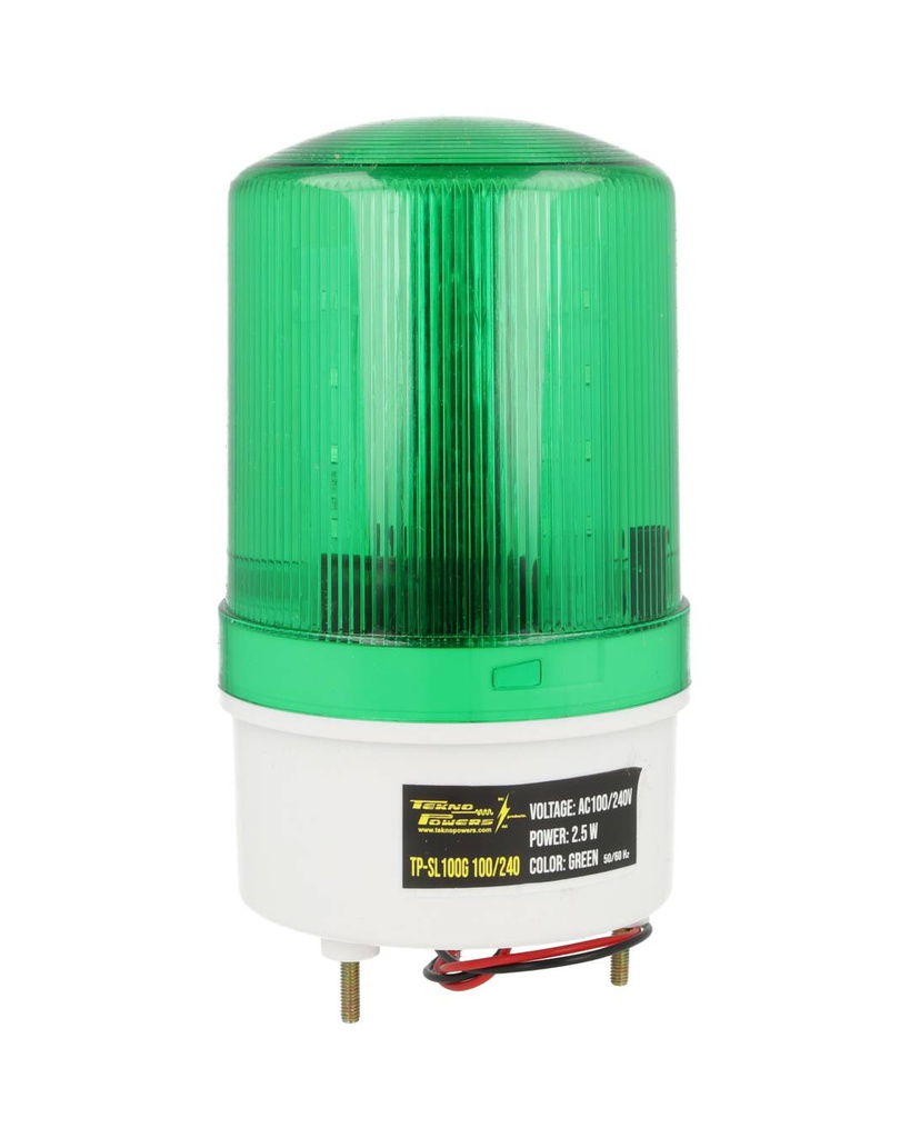 TP-SLR100G100/240 – TORRETA ROTATIVA CON BUZZER Y LED VERDE 110/2240VCA, IP65
