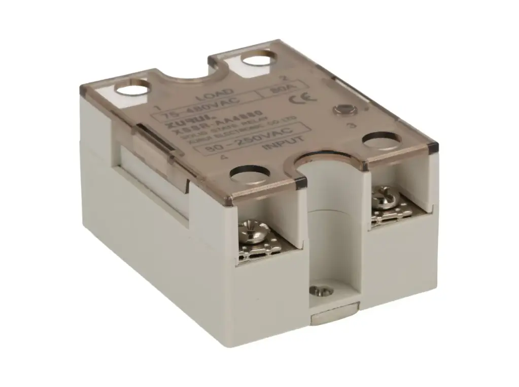 XSSR-AA4880W6 – RELE ESTADO SÓLIDO 80A/480VCA, VOLTAJE CONTROL 85-280VCA/ CARGAS RESISTIVAS CON LED INDICADOR, CRUCE POR CERO, SALIDA DOBLE SCR