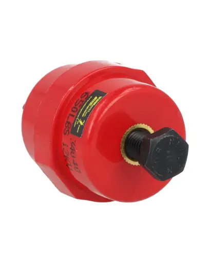 [INS-40] INS-40 — AISLADOR DE RESINA, AWG 40mm, ROSCA M8, CON TORNILLOS 8 X 35 PAVONADOS, AISLAMIENTO 12KV