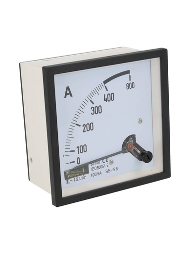 [SF96-AA-400/5AA] SF96-AA-400/5AA — AMPERIMETRO ANALOGO 0-400/5A CA 96X96mm, SE REQUIERE DONA DE CORRIENTE DE 5A