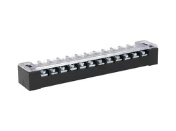 [TB-1512] TB-1512 — BLOQUE DE TERMINALES MONTAJE FIJO 15AMP12 POLOS, 600V, CALIBRE 16 AWG, 100°C,  (A PRUEBA DE FUEGO) 17x124x22mm