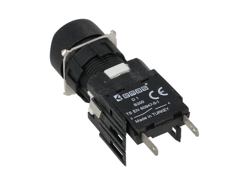 [D100YDY] D100YDY — BOTON PULSADOR 16mm, NO ILUMINADO VERDE, RASANTE MOMENATNEO RESTADO NDO, INCLUYE 1CON NA (MAXIMO 2 CONTACTOS) 