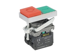 [TP-XB4-DLGR] TP-XB4-DLGR — BOTON PULSADOR METALICO ROJO VERDE ILUMINADO 1NC 220/240VCA *NO SON A PRUEBA DE EXPLOSION*