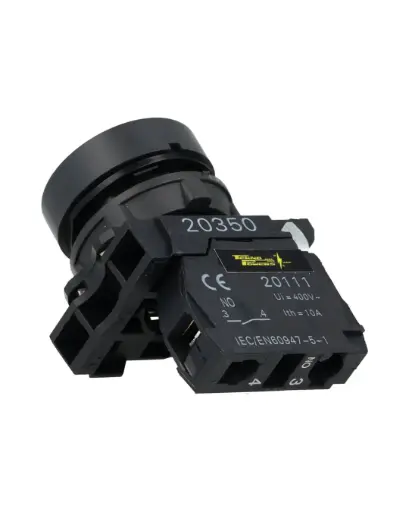 [TP-XB5-BK] TP-XB5-BK — BOTON PULSADOR PLASTICO NEGRO NA 22mm*NO SON A PRUEBA DE EXPLOSION*