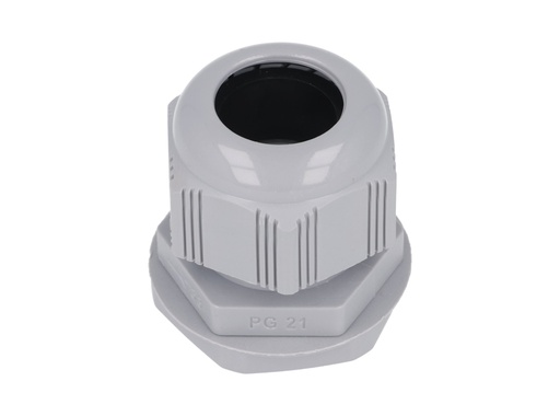 [CG-PG21] CG-PG21 — CONECTOR GLAND.PG21 19mm (3/4 ) POLIAM.GRIS INCLUYE TUERCA, BARRENO 1 1/8