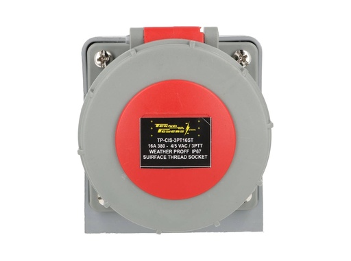 [TP-CIS-3PT16ST] TP-CIS-3PT16ST — CONECTOR IND HEMBRA PARA SOBREPONER 3P+T16A, 415VCA,  (PARA MACHO #TP-CIP-3PT16LT) 