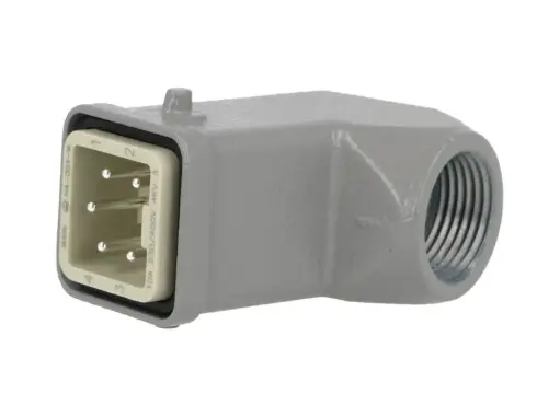 [MIC10-4P-SIDE] MIC10-4P-SIDE — CONECTOR INDEPENDIENTE MACHO 10A 400V 4PIN, 90° (HEMBRAS FIC-10-4P-B/B-CON F-C)  (PG11) 