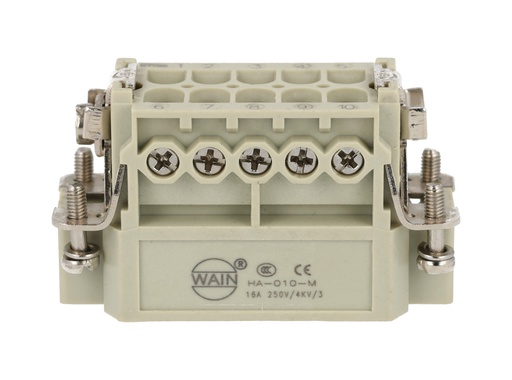 [MCB-10P-10A] MCB-10P-10A — CONECTOR USO RUDO MACHO 10A 400V 10PIN (HEMBRA #FCB-10P-10A) 