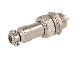[TP-GX12-3P] TP-GX12-3P — CONECTORES (PAR GX12 3 PIN MACHO/HEMBRAPARA PANEL Y EXTENSION 7A/125VCA, 12mm