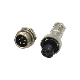 [TP-GX12-5P] TP-GX12-5P — CONECTORES (PAR GX12 5 PIN MACHO/HEMBRAPARA PANEL Y EXTENSION 5A/125VCA, 12mm