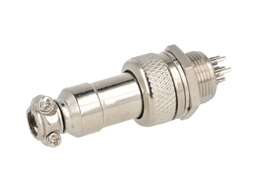 [TP-GX12-6P] TP-GX12-6P — CONECTORES (PAR GX12 6PIN MACHO/HEMBRAPARA PANEL Y EXTENSION 4A/125VCA, 12mm