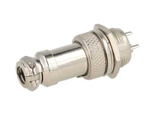 [TP-GX16-3P] TP-GX16-3P — CONECTORES (PAR GX16 3 PIN MACHO/HEMBRAPARA PANEL Y EXTENCION 7A/125VCA 16mm