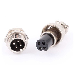 [TP-GX16-4P] TP-GX16-4P — CONECTORES (PAR GX16 4 PIN MACHO/HEMBRAPARA PANEL Y EXTENCION 5A/125VCA 16mm