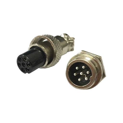 [TP-GX16-7P] TP-GX16-7P — CONECTORES (PAR GX16 7 PIN MACHO/HEMBRAPARA PANEL Y EXTENCION 4A/125VCA 16mm