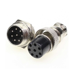 [TP-GX16-8P] TP-GX16-8P — CONECTORES (PAR GX16 8 PIN MACHO/HEMBRAPARA PANEL Y EXTENSION 4A/125VCA 16mm
