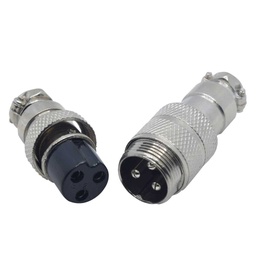 [TP-GX16-S3P] TP-GX16-S3P — CONECTORES (PAR GX16, 3PIN, EXTENSIONMACHO/HEMBRA 7AMP, 125VCA 16mm
