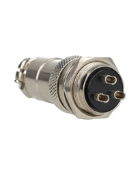 [TP-GX20-3P] TP-GX20-3P — CONECTORES (PAR GX20 3 PIN MACHO/HEMBRAPARA PANEL Y EXTENSION 7A/125VCA, 20mm