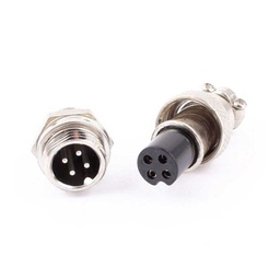 [TP-GX20-4P] TP-GX20-4P — CONECTORES (PAR GX20 4 PIN MACHO/HEMBRAPARA PANEL Y EXTENSION 5A/125VCA, 20mm