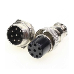 [TP-GX20-8P] TP-GX20-8P — CONECTORES (PAR GX20 8 PIN MACHO/HEMBRAPARA PANEL Y EXTENSION 4A/125VCA, 20mm