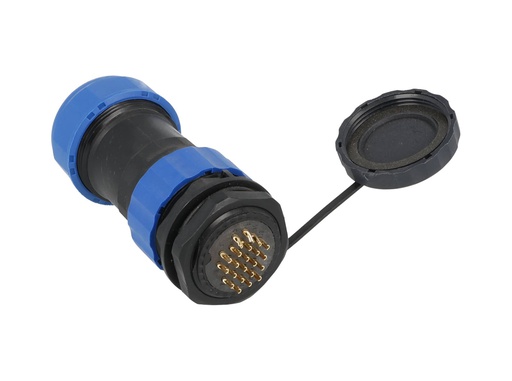 [TP-SP28-SP22P] TP-SP28-SP22P — CONECTORES PANEL/RECTO (PAR) 22PIN, IMPERMEABLES IP68, 5A/250VCA, DIAMETRO DE BARRENO 28mm