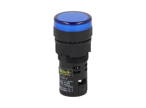 [TP-LI16-B] TP-LI16-B — LAMPARA PILOTO LED AZUL 16mm 220VCA*NO SON A PRUEBA DE EXPLOSION*