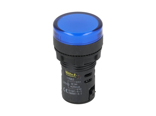 [TP-LI22-B24] TP-LI22-B24 — LAMPARA PILOTO LED AZUL 22mm 24VCA/VCD PLASTICO *NO SON A PRUEBA DE EXPLOSION*