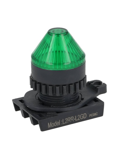 [L2RR-L2G] L2RR-L2G — LAMPARA PILOTO LED VERDE 22mm, TIPO PUNTA, 